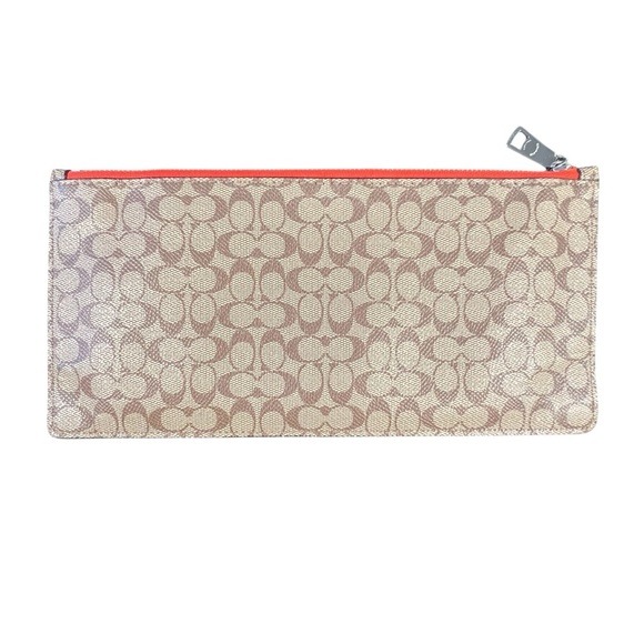 Coach Tan and Red Signature Envelope Pouch - Picture 2 of 9